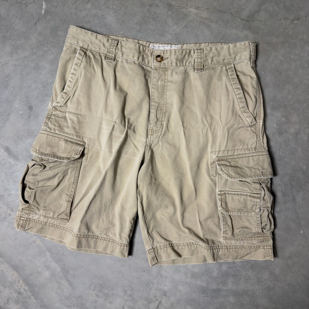 Merona Original Cargo Shorts Mens 36 Khaki Gorpcore Utility Baggy Casual